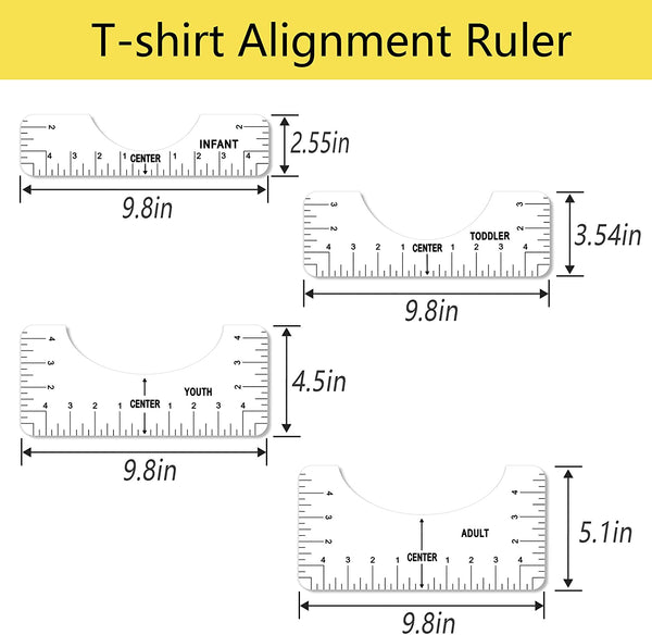 Tshirt Ruler Guide for Vinyl, PVC Tshirt Ruler Guide Alignment Tool to–  Just Vinyl and Crafts