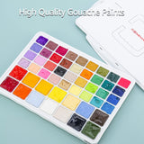 HIMI Gouache Paint Set, 50 colors(14 Colors x 60ml + 36 Colors x 30ml) with a Portable Carrying Case, Jelly Cup Design, Miya Gouache Paint for Canvas Watercolor Paper - Perfect for Beginners, Artists