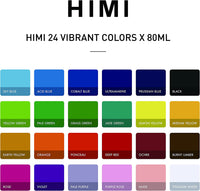 HIMI Gouache Paints set, 24 Colors, 80ml, 112 US fl oz, Jelly Cup Design, Non Toxic Paint for Canvas and Paper, Art Supplies for Professionals, Students, and Kids (Pink Case)