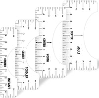 T-Shirt Alignment Ruler, T-Shirt Alignment Tool, Making Fashion Center Design, Tee Ruler Guide for Applying Vinyl and Sublimation Designs on Shirts with Size Chart (4pcs)