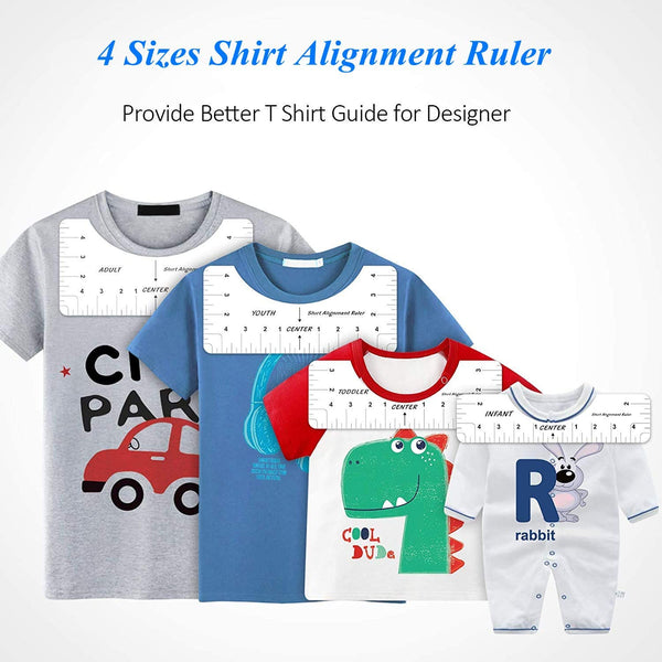 4 Pack T-Shirt Alignment Ruler, Sublimation Designs on Heat Vinyl T-Sh –  AOOKMIYA