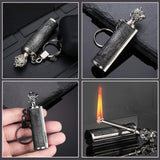 Laicengo 2 Pack Permanent Match Keychain Lighter, Forever Metal Match Lighter, Waterproof Flint Fire Starter (Fuel Not Included)