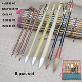 8/14/19 piece set of high quality brush Chinese calligraphy wolf brush hook line pen student school art painting supplies