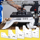 T-Shirt Alignment Ruler, T-Shirt Alignment Tool, Making Fashion Center Design, Tee Ruler Guide for Applying Vinyl and Sublimation Designs on Shirts with Size Chart (4pcs)