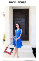 AOOKDRESS summer dress new Korean commuter temperament off-the-shoulder slim slim skirt solid color V-neck pleated dress