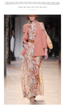 AOOKDRESS European and American catwalk orange suit female Korean printed chiffon dress temperament goddess Spring 2021