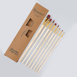 8Pcs/Set Nylon Long Handle Brushes 4Pcs Flat Tips & Round Head Gouache Acrylic Paint Brush Pen For Oil Watercolor Artist