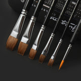 8Pcs Wool/Wolf/Nylon Hair Paint Brush Iron box Wooden Handle Artist Paint Brushes Set For Watercolor Oil Acrylic