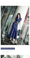 AOOKDRESS Summer skirt mid-length new style fashionable short-sleeved short-sleeved suit collar over-the-knee waist slim-fit dress