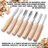 Full Size Wood Carving Tools, Set of 7 | for Beginners, Hobbyists and Professionals | Canvas Case Included