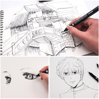 9Pcs/Set Needles Fine liner Brush Pen Sketch Drawing Fiber Pen For Designer Architect Artist Comics office waterpfoof