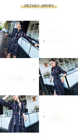 AOOKDRESS spring new fashion temperament stripe color matching slim slim sexy hip long sleeve shirt dress