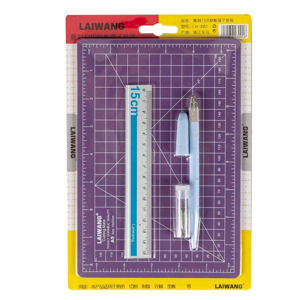 Craft Knives Set A5 Cutting Pad Aluminum Ruler Portable DIY Exacto