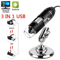 AOOKMIYA Adjustable 1600X 2MP 8 LED Digital Microscope Handheld Portable Digital USB Magnifier Electronic HD Magnification Endoscope