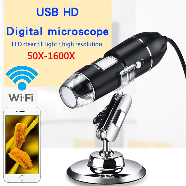 AOOKMIYA Adjustable 1600X 2MP 8 LED Digital Microscope Handheld Portable Digital USB Magnifier Electronic HD Magnification Endoscope