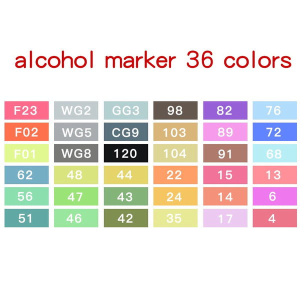 Alcohol Markers 30/40/60/80 Colors Standard Manga Drawing Marker Alcohol  Based Sketch Felt-Tip Twin Brush Pen Art Supplies