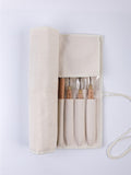 AOOKMIYA  ArtSecret New Arrival 2288 24/Set Oil Acrylic Drawing Brush Hog Bristle Metal Ferrule Wood Rod Canvas Bag Stationery Art Tools