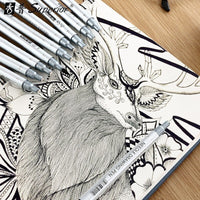 CHENYU 10/Pcs Waterproof Needle Pen Cartoon Design Sketch For Drawing Pigma Micron Liner Brushes Hook Line Pen Art Supplies