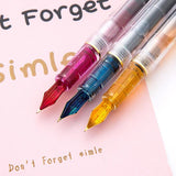 Clear Transparent Fountain Pen 0.5/0.38mm Nib Writing Calligraphy Ink Pen Student Stationery Gift School Office Supplies