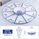 Conjunto reunião prato talheres combinação fan-shaped cerâmica mesa redonda ano novo placa tigelas e pratos domésticos
