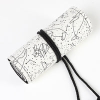 Constellation 36/48/72 Holes Canvas Roll Pen Curtain Pencil Bag Case Makeup Wrap Holder Storage Pouch School Supplies