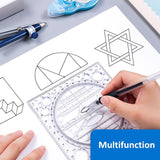 Creative Multifunctional Drawing Ruler Mathematical Geometry Template Student Scribe Handbook Design Drawing Ruler