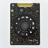 Creative laser starry sky folder A4 backing acrylic splint transparent feather clipboard bronzing folder school supplies