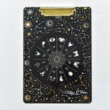 Creative laser starry sky folder A4 backing acrylic splint transparent feather clipboard bronzing folder school supplies