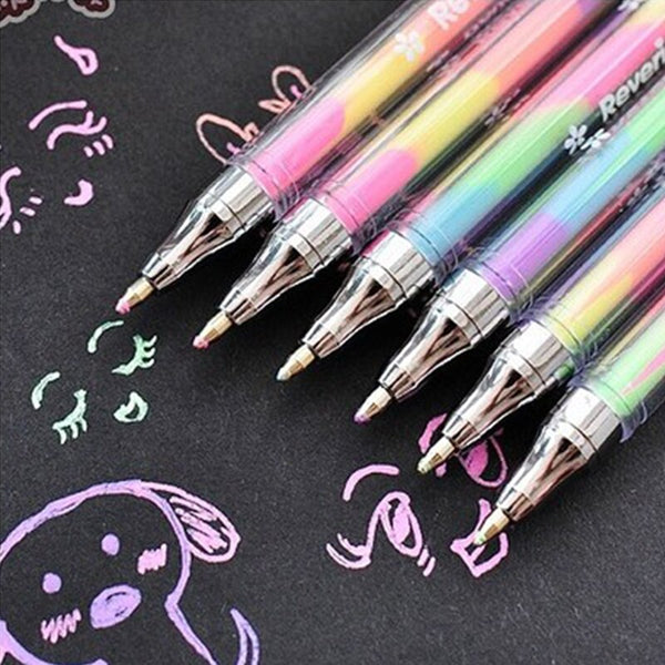 CHENYU 6Pcs Highlighter Pen Cute Stationery Brush Markers Double Head –  AOOKMIYA