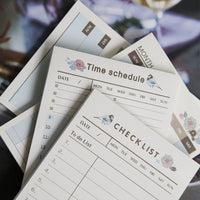 Cute Floral Weekly Monthly Work Planner Time Daily Schedule Agenda Desk Memo Pad Notepad Sticky Note Marker Flags Sticker