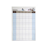 Cute Floral Weekly Monthly Work Planner Time Daily Schedule Agenda Desk Memo Pad Notepad Sticky Note Marker Flags Sticker