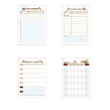 Cute Floral Weekly Monthly Work Planner Time Daily Schedule Agenda Desk Memo Pad Notepad Sticky Note Marker Flags Sticker