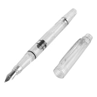 DINGYI Plastic Clean Transparent Fountain Pen 0.5/0.38mm/Curved Nib Art Writing Calligraph Piston Ink Pen School Office Supplies