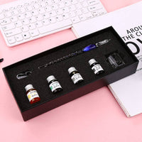 DINGYI Starry Sky Crystal Glass Fountain Pen Glitter Ink Dip Pen Set Signature Pen Gift Box Handmade Students Supplies