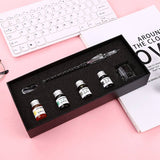 DINGYI Starry Sky Crystal Glass Fountain Pen Glitter Ink Dip Pen Set Signature Pen Gift Box Handmade Students Supplies