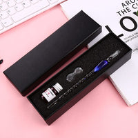 DINGYI Starry Sky Crystal Glass Fountain Pen Glitter Ink Dip Pen Set Signature Pen Gift Box Handmade Students Supplies