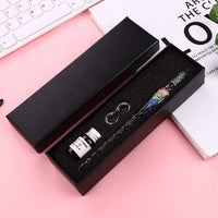 DINGYI Starry Sky Crystal Glass Fountain Pen Glitter Ink Dip Pen Set Signature Pen Gift Box Handmade Students Supplies