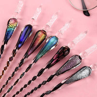 DINGYI Starry Sky Crystal Glass Fountain Pen Glitter Ink Dip Pen Set Signature Pen Gift Box Handmade Students Supplies