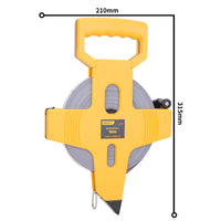 Deli 100M Open Reel Steel Tape Measure With Shelf Plastic Shelf Ruler Thickened Wear-Resistant Glass Fiber Ruler Measuring Tool