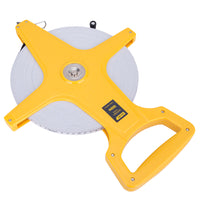 Deli 100M Open Reel Steel Tape Measure With Shelf Plastic Shelf Ruler Thickened Wear-Resistant Glass Fiber Ruler Measuring Tool