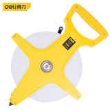 Deli 100M Open Reel Steel Tape Measure With Shelf Plastic Shelf Ruler Thickened Wear-Resistant Glass Fiber Ruler Measuring Tool