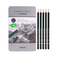 Deli 12 Pcs/Box Standard pencil 3H-9B Sketch Drawing Painting Pencil Non-toxic Pencils for Office Arties Supplies  Stationey