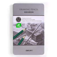 Deli 12 Pcs/Box Standard pencil 3H-9B Sketch Drawing Painting Pencil Non-toxic Pencils for Office Arties Supplies  Stationey