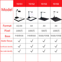 Deli 15151/15152/15153/15155 High-speed Camera High-resolution Autofocus A4 Size Fast Scanner 10 Million Pixels