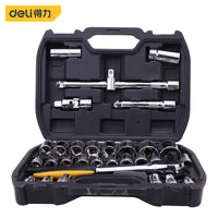 Deli 20-58Pcs Socket Set Universal Car Repair Tool Kit Ratchet Torque Wrench Combination Tool Box Multifunction Hand Toos Set