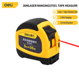 Deli 40m Laser Tape Measure Retractable Digital Electronic Roulette Laser Measuring Distance Meter Multi Angle Rangefinder Tool