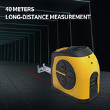 Deli 40m Laser Tape Measure Retractable Digital Electronic Roulette Laser Measuring Distance Meter Multi Angle Rangefinder Tool