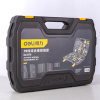 Deli 79 Pcs Household Combination Multitool Set for Car Repair Hand Tool Box Pliers Hammers Wrench Saw Screwdriver Tape Measure