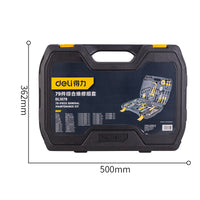 Deli 79 Pcs Household Combination Multitool Set for Car Repair Hand Tool Box Pliers Hammers Wrench Saw Screwdriver Tape Measure