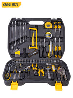 Deli 79 Pcs Household Combination Multitool Set for Car Repair Hand Tool Box Pliers Hammers Wrench Saw Screwdriver Tape Measure